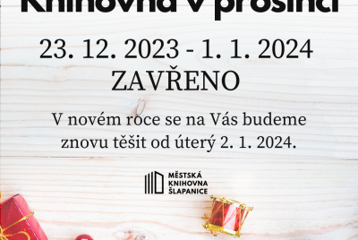 Pracovníci knihovny přejí všem občanům města Šlapanice krásné Vánoce a jen vše dobré do roku 2024!